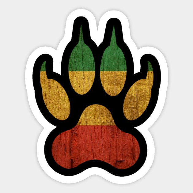 Lion Paw Print Rasta Reggae Ethiopia Jamaica Design Sticker by PerttyShirty